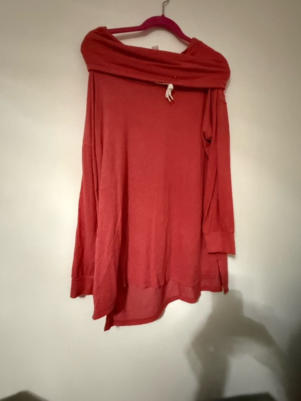 Cozy Off-Shoulder Maternity Red Sweater